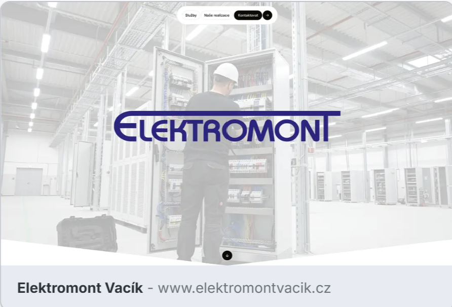 Ukázka webu Elektromont Vacík