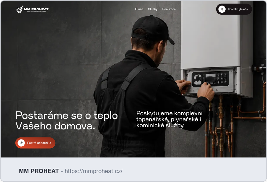 Ukázka webu MM Proheat